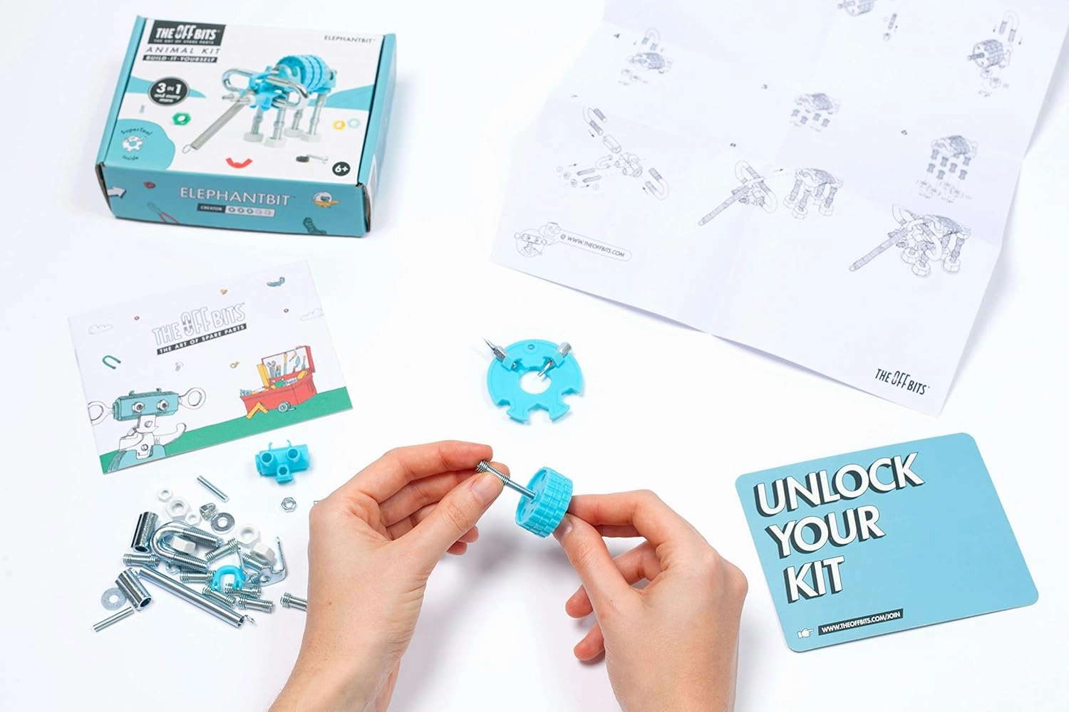 The Off Bits STEAM Building Kit, Educational Build Your Own Elephant Robot Toy for Kids Age 6 7 8 9  Year Old Boys & Girls, Animal Stem Toys Engineering Kit, Construction Toys STEAM Gift Ideas