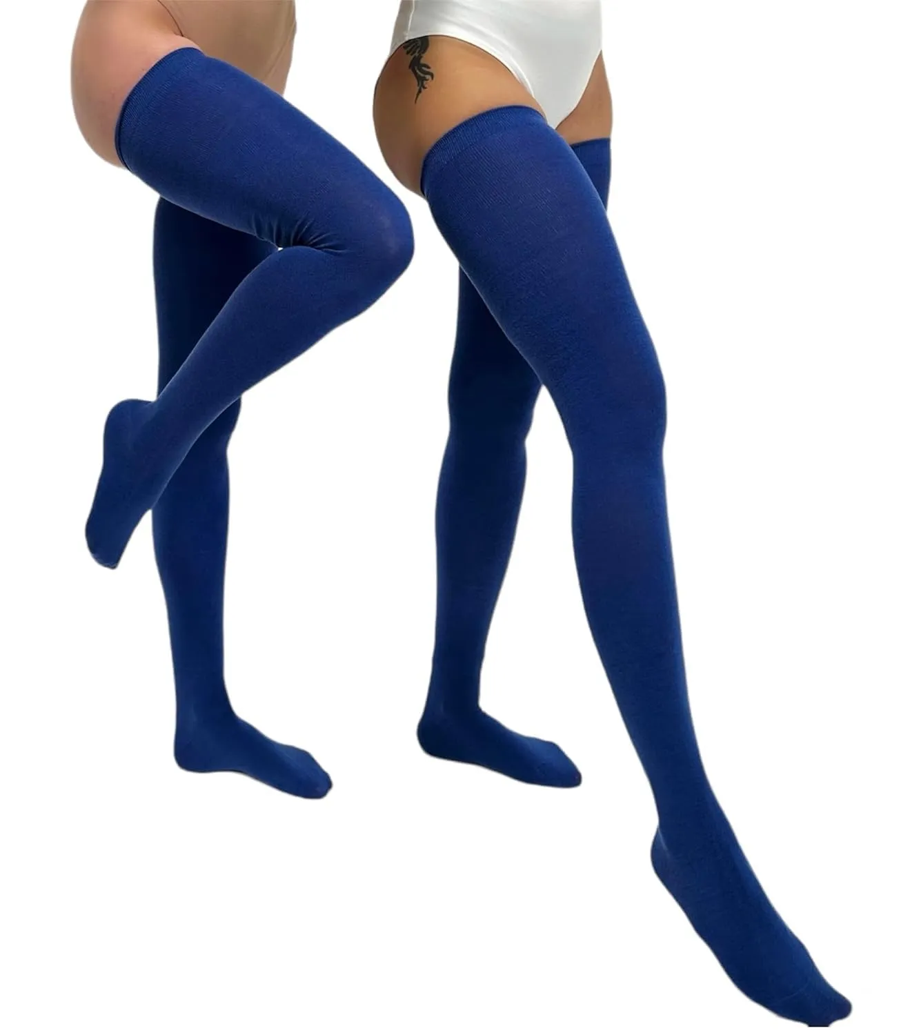 Thigh High Socks for Women Extra-long & Warm | Extra Long Knee Socks High Thigh Socks Knee High Socks Over the Knee Socks (Blue)