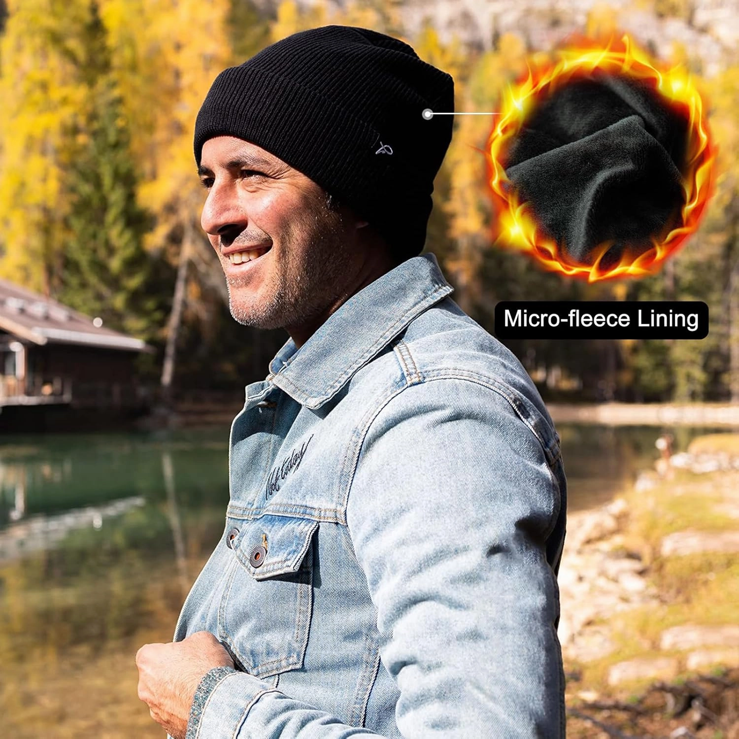 TOP-EX Oversized L/XL/XXL Waterproof Beanie Fleece Lined Hat for All-Weather Winter Warm Men Women Unisex