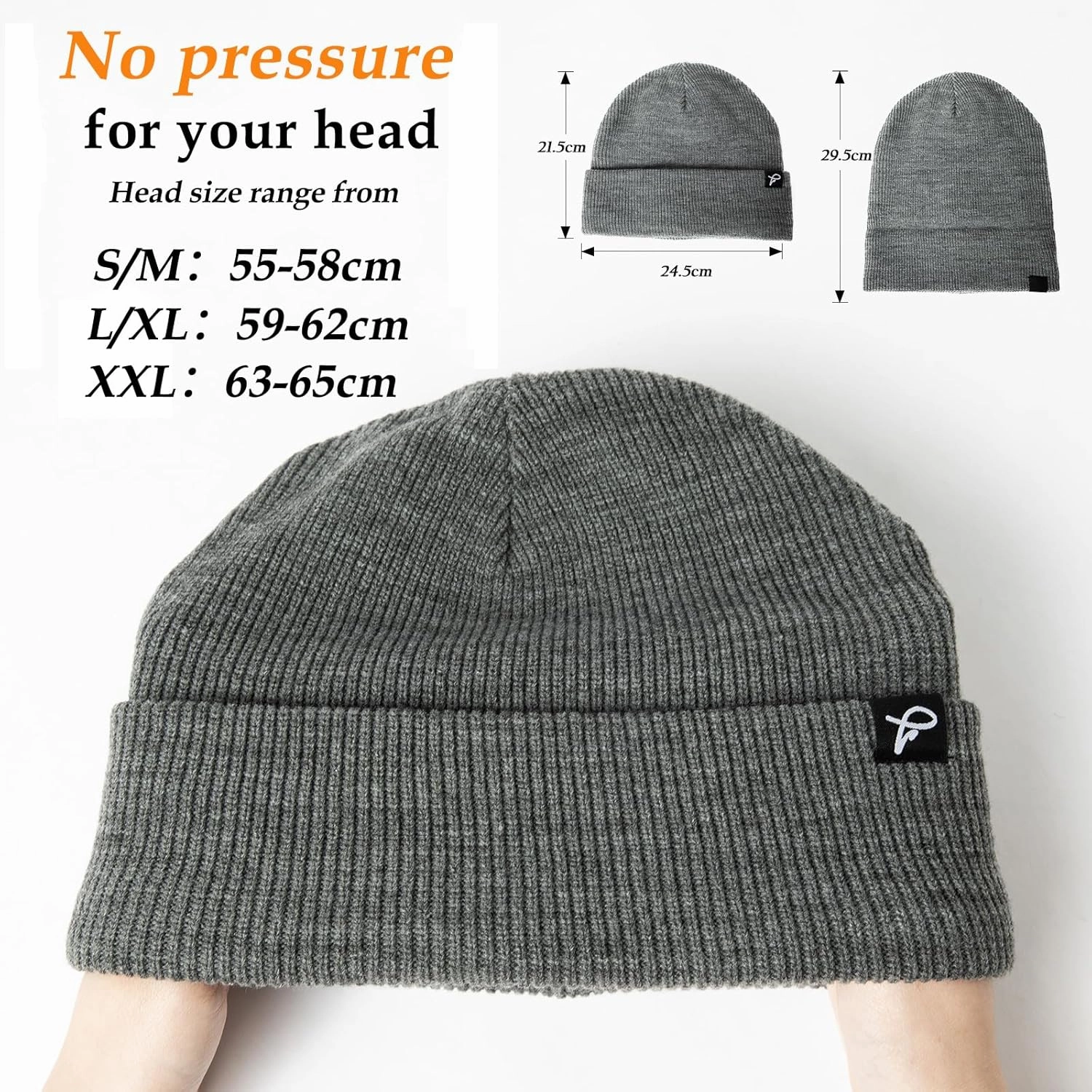 TOP-EX Oversized L/XL/XXL Waterproof Beanie Fleece Lined Hat for All-Weather Winter Warm Men Women Unisex