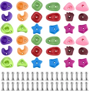 TOPNEW 36PCS Kids Climbing Holds, Rock Wall Climbing Holds with Hardware - Indoor/Outdoor Playground Climbing Wall