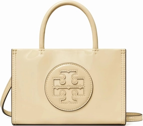 Tory Burch Ella Bio Patent Mini Tote, Vanilla Soft Serve