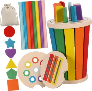 Toyvian 1 Set Montessori Color and Shape Sorter Game Matching for Interactive Cognitive Development Multiple Sorting Options Vibrant Design for Sensory Play