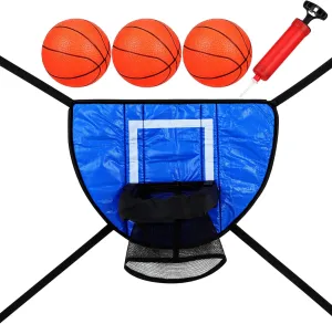 Toyvian Trampoline Basketball Hoop Attachment with 3 Mini Balls 1 Pump Waterproof Trampoline Games Toys for Kids Ball Accessories Outdoor Sport Basketball Experience