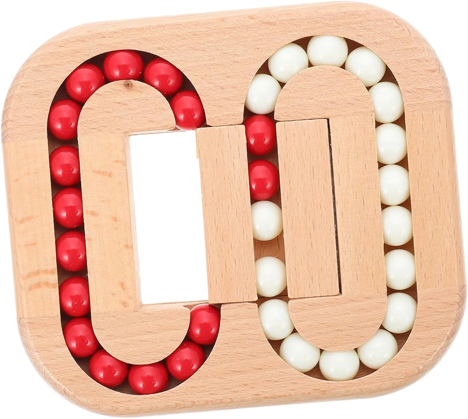 Toyvian Wooden Spinning Magic Cube Toys to Relieve Stress Anxiety, Funny Rotating Bean Brain Teaser, Kids Puzzles Interactive Toy for Kids Adults