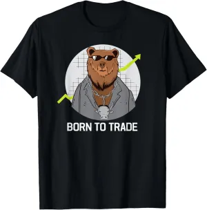 Trader Bear Purse Born to Trade Trading Stock Marker Broker T-Shirt