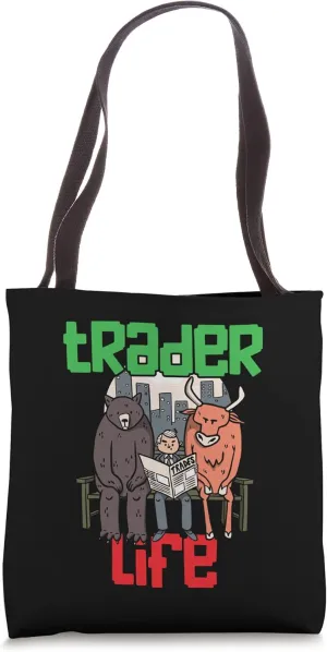 Trader Life Bear & Bull Stock Trading Gifts for Investor Men Tote Bag
