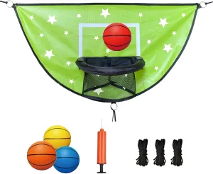 Trampoline Basketball Hoop, Attachment with Pump and Mini Ball, Universal Trampoline Accessories, Easy to Install, All Ages