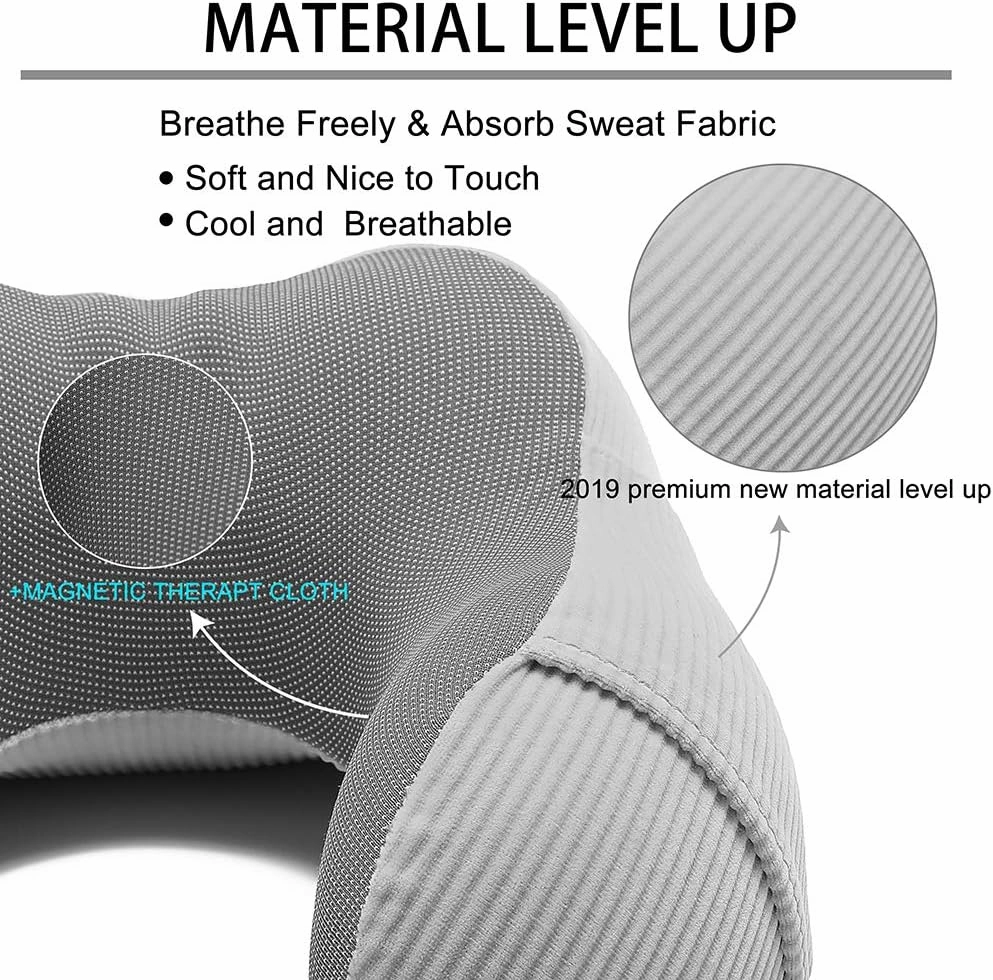Travel Pillow, Memory Foam Neck Pillow with 360-Degree Head Support Comfortable Airplane Pillow with Storage Bag Lightweight Traveling Pillow for Sleeping, Car, Train, Bus and Home Use(Gray)