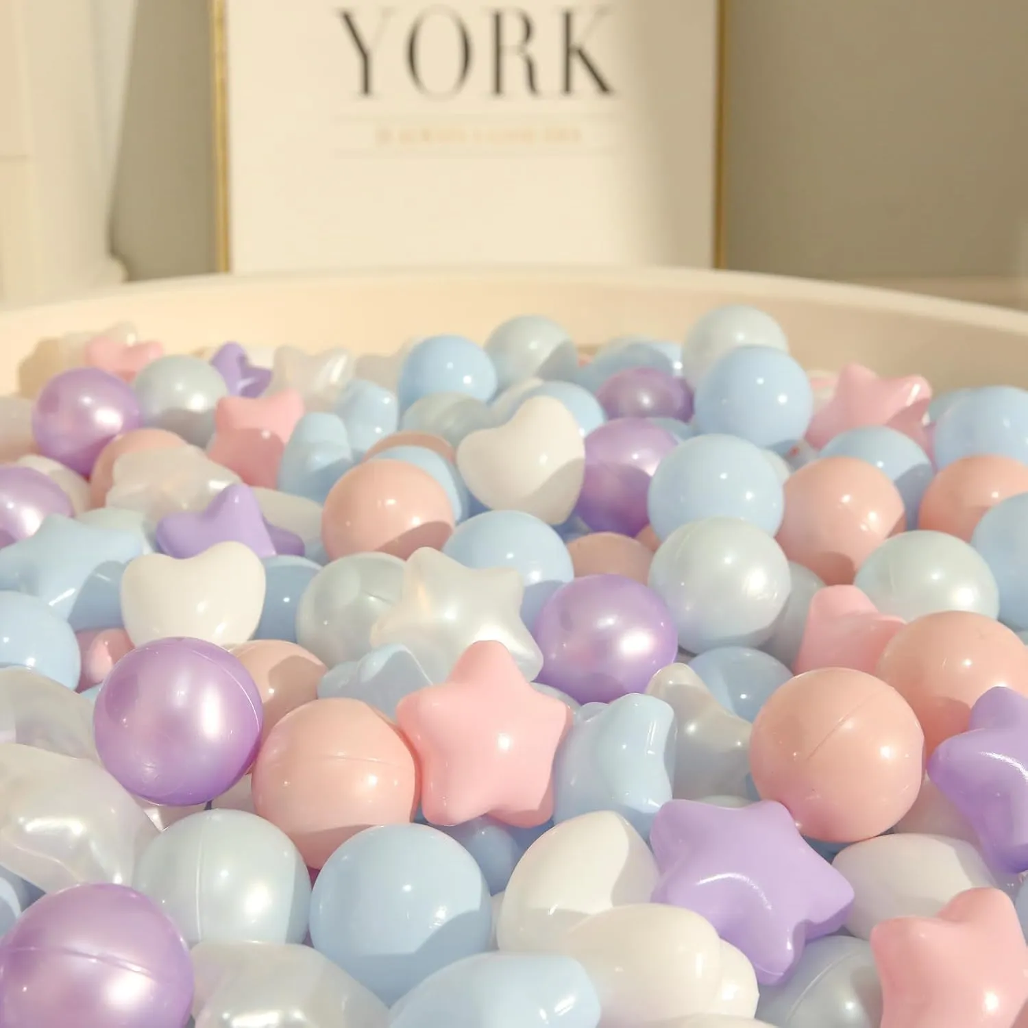 TRENDPLAY Ball Pit Balls Stars : Different Shapes - Mix Stars Shapes for Kids, Perfect for Parties, Pink Green Blue White Gray 50 100 200 500 Pack