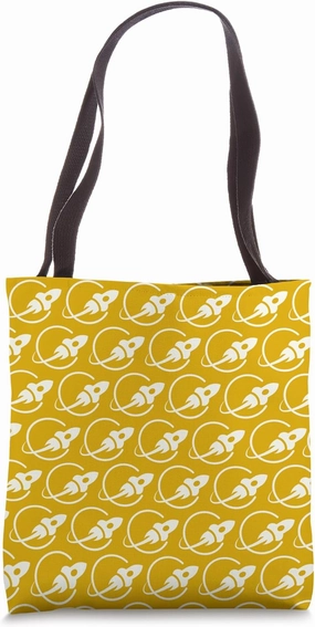 Trendy Space Rocket Ships Decor in Yellow Tote Bag
