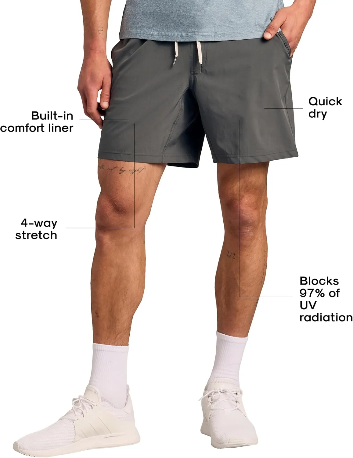 True Classic Mens Shorts – Mens Gym Shorts with Liner, Quick-Dry & Fleece – Athletic Short with Pockets