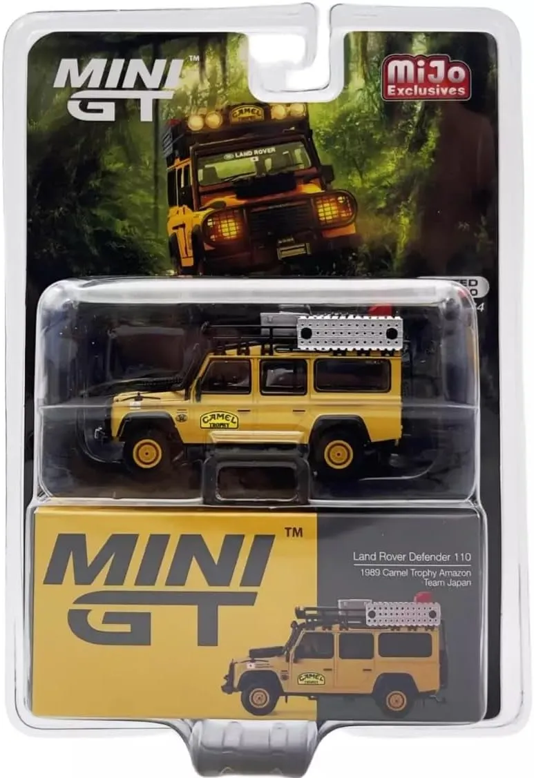 True Scale Miniatures Model Car Compatible with Land Rover Defender 110 1989 Camel Trophy Amazon Team Japan 1/64 Diecast Model Car Mini GT MGT00751
