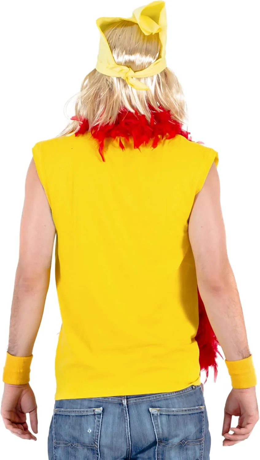 TV Store Hulk Hogan Hulkamania Adult Complete Costume Set | Yellow Sunglasses/Yellow Bandana
