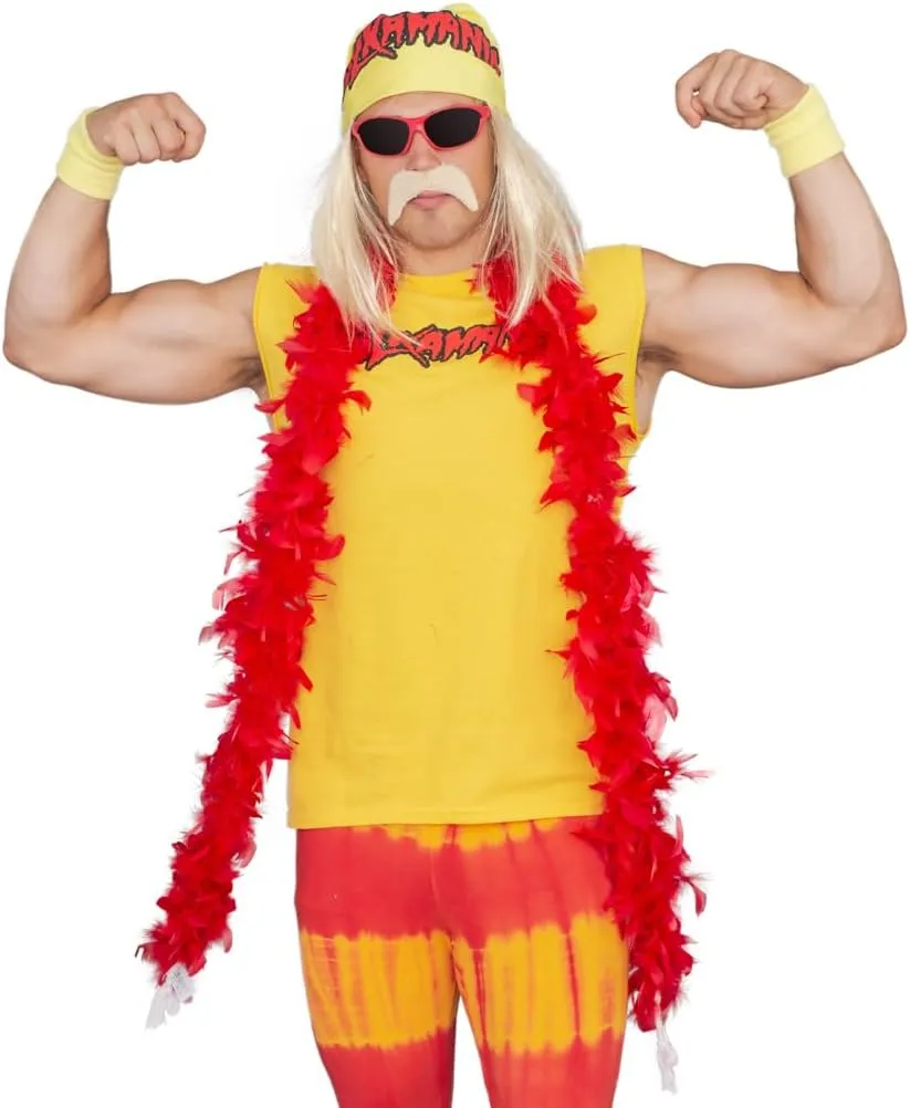 TV Store Hulk Hogan Hulkamania Adult Complete Costume Set | Yellow Sunglasses/Yellow Bandana