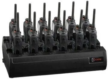 Twelve Bay Rapid Desk Charger for Motorola GTX Plus Rechargeable Two Way Radio (Built-in Power Supply)