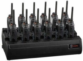 Twelve Bay Rapid Desk Charger for Simoco SRP8021 Rechargeable Two Way Radio (Built-in Power Supply)