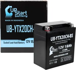 UB-YTX20CH-BS Battery Replacement for 2013 Piaggio-Gilera Fuoco 500ie 500 CC Scooter - Factory Activated, Maintenance Free, Motorcycle Battery - 12V, 18AH, UpStart Battery Brand