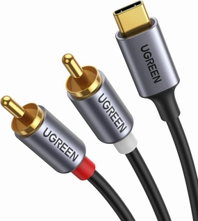 UGREEN USB C to RCA Audio Cable Type C to 2RCA Male Jack Plug Adapter Car Auxiliary Stereo Speaker Amp Cord Compatible with iPhone 16 15 Pro Max/15 Pro/15 Plus, iPad Pro, Samsung S25, Pixel 9 Pro, 5FT