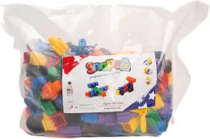 Ultimate Builder's Kit - 250 pcs - Colorful Blocks & Wheels, Connect On All 6 Sides, Build 3D-Slide-Rotate, STEM Toy, Toddler Kids Age 18mo 