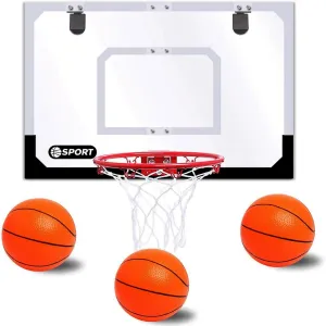 Upgrade Basketball Hoop Set for Kids-Extra Large 24''x 16''Pro Indoor Basketball Hoop for Door & Wall with 3 Balls, Complete Accessories, Basketball Toy Gift Perfect for Boys Girls Teens Adults