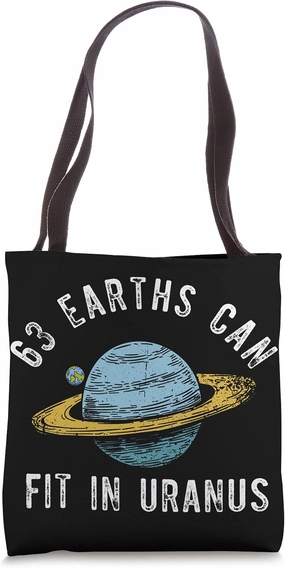 Uranus Space 63 Earths Can Fit Inside Uranus Funny Planet Tote Bag