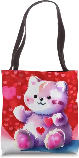 Valentine's Day Love Heart Cat Teddy Girlfriend Fiancée Wife Tote Bag