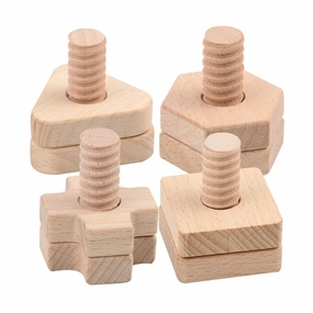 VANZACK 4Sets Educational Screw Geometric Shapes Cross Early Learning Development Tool for Safe and Enhance Fine Motor Skills