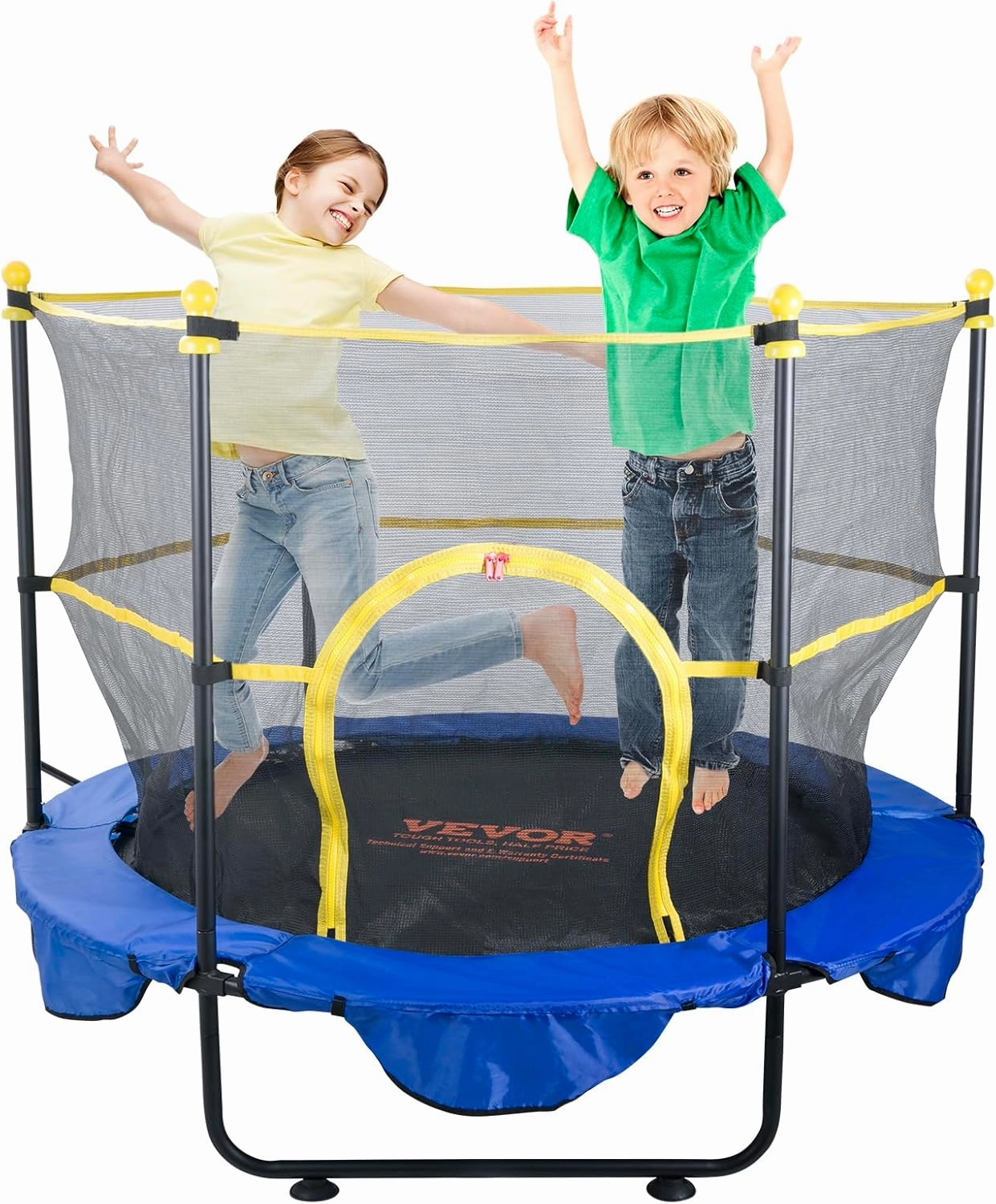 VEVOR Kids Trampolin, 56x36 / 4FT /5FT inch Indoor Outdoor Trampoline, Foldable Mini Trampoline with Handle, Rebounder Trampoline for Toddlers, Birthday Gift for 3  Years Children, Boys Girls for Fun
