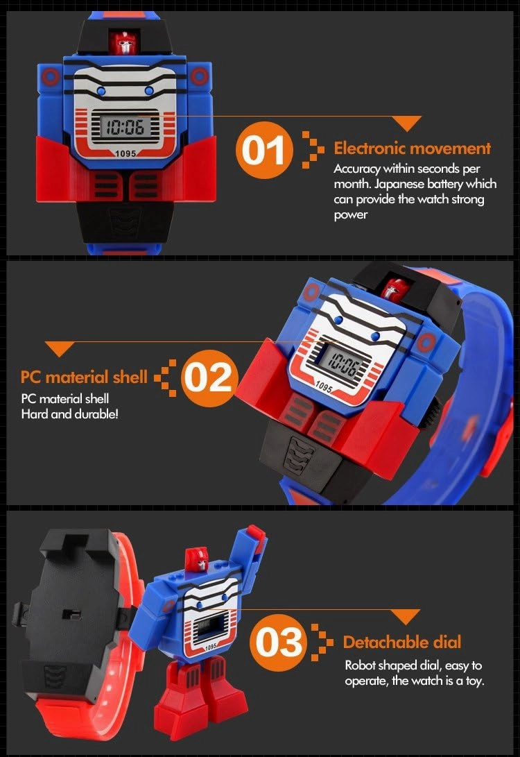 VIGOROSO Boys Girls Children Kids Digital Watch Transformers Bumblebee Cartoon Wristwatch Watch for Kids - Kids Gifts