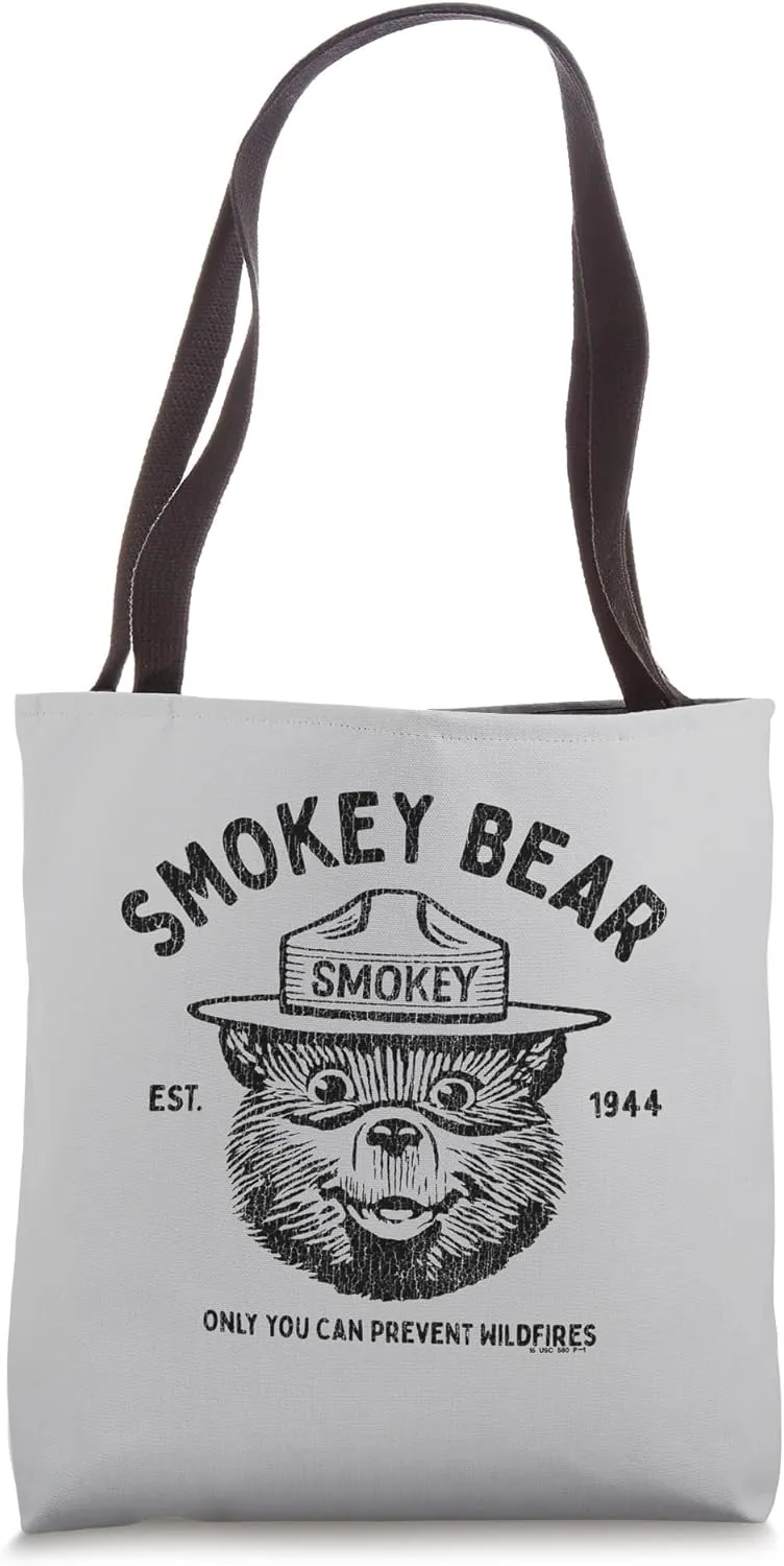 Vintage Smokey Bear Logo Only You Can Prevent Wildfires Tote Bag