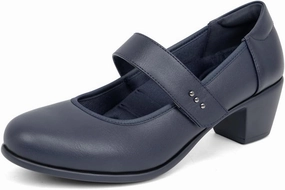 VJH confort Women's Mary Jane Pumps Low Block Chunky Heel Round Toe Dress Work Comfortable Shoes