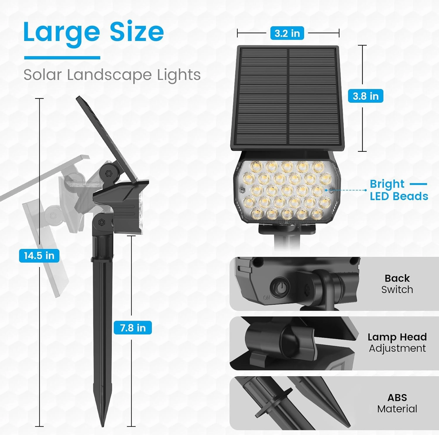 VOLISUN Solar Landscape Spotlights Adjustable Outdoor, Uplights Solar Waterproof IP67, Spot Lights Solar Powered for House,Tree,27 LED with 3 Lighting Modes(12 Pack- Warm White)