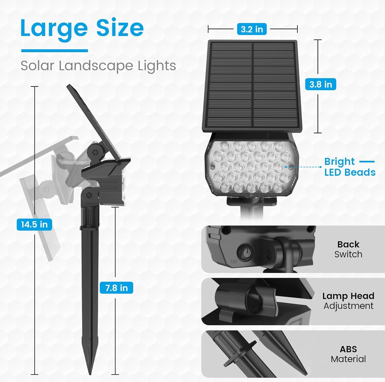 VOLISUN Solar Landscape Spotlights Adjustable Outdoor, Uplights Solar Waterproof IP67, Spot Lights Solar Powered for House,Tree,27 LED with 6 Colors Changing(12 Pack- RGB)