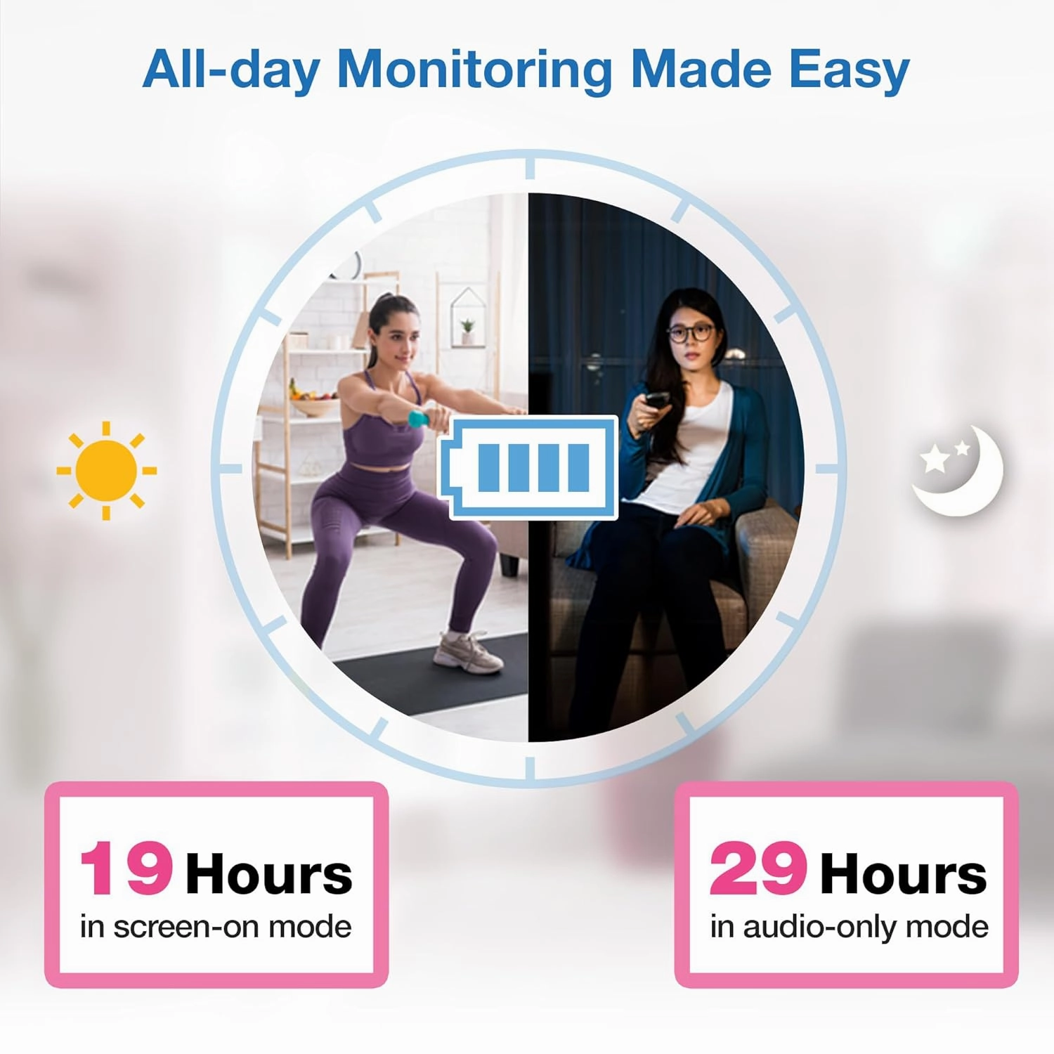 VTech VM819 Baby Monitor with Camera and Audio, 2.8” Screen Portable Baby Camera, Night Vision, 2-Way Audio, Temperature Sensor and Lullabies, Secure Transmission No WiFi, Ideal for Baby/Elderly/Pet