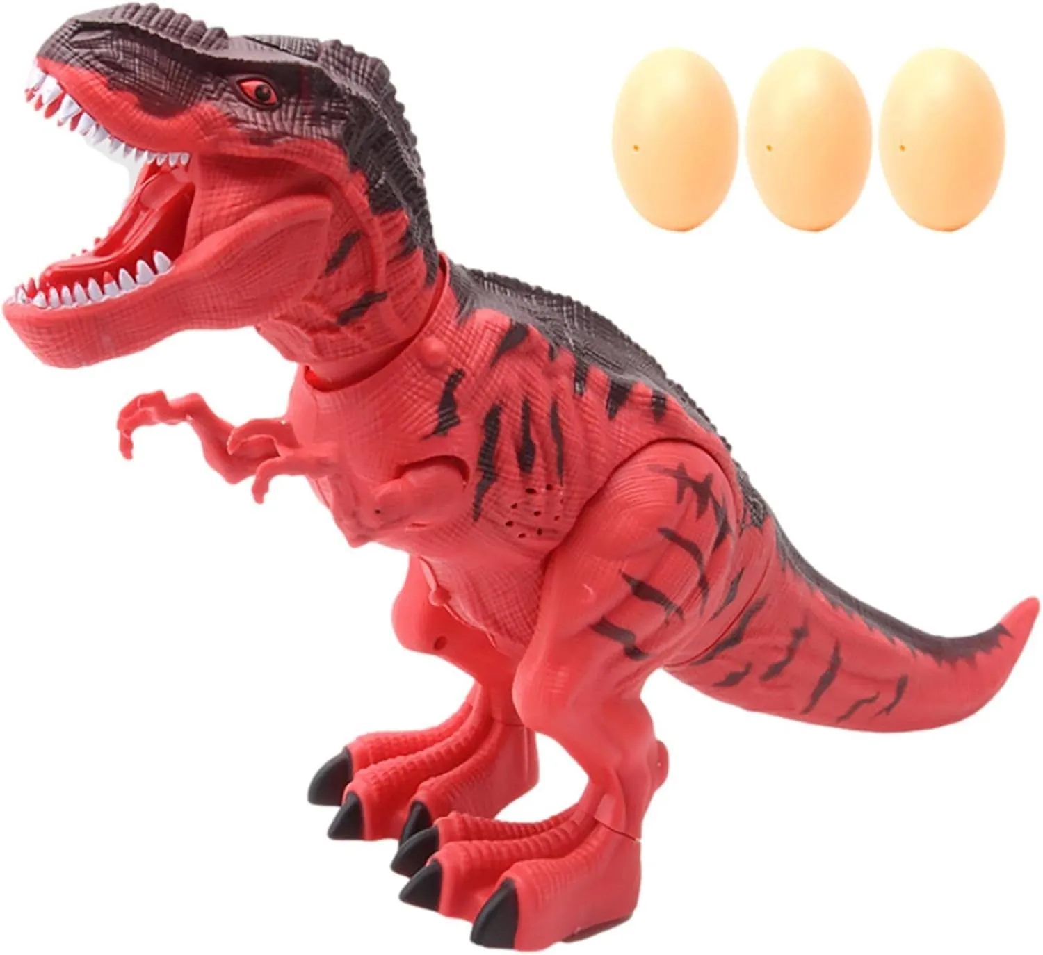 Walking Dinosaur Toy with 3 Dinosaur Eggs, Realistic Roaring Sound Large Dinosaur Toy, for Minds and Senses, Battery Powered