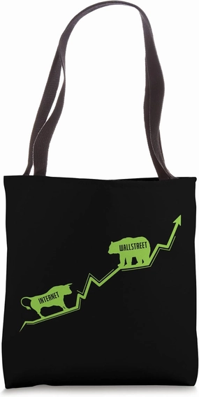 Wall St. vs Internet Bull vs. Bear Shortseller Tote Bag