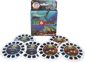 WARM FUZZY Toys Sea and Shark Reels for Viewfinder - Viewfinder Reels for Kids & Adults, Classic Toys, 3D Reel, Retro Toys, Contains 6 Slide with 42 High Definition 3D Images