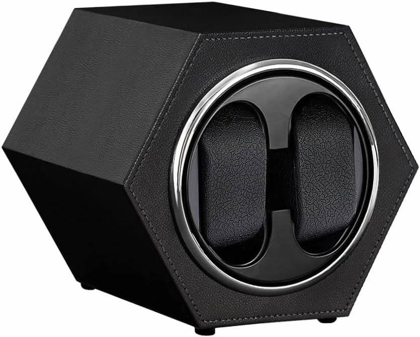Watch Winder for Automatic Watches, Japanese Motor & PU Leather, Double Watch Rotator with Soft Pillow,2 Rotating Modes– Quiet Operation