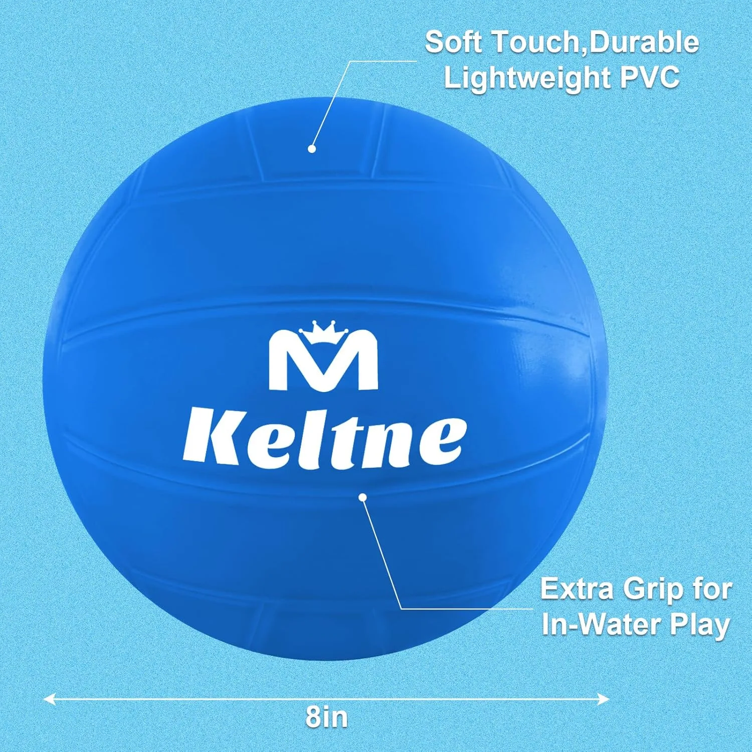 Water Volleyball for Pool, 8 Inch Waterproof PVC Pool Volleyball Ball with Air Pump for Swimming Pools, Pool Toy for Pool Entertainment and Lawn Beach Volleyball Games