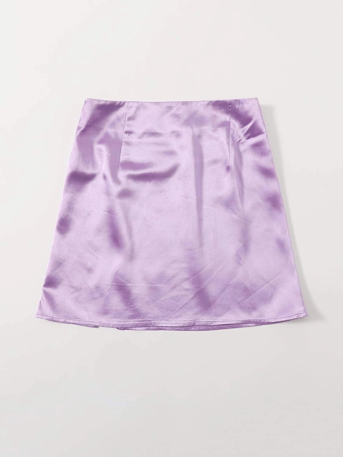 WDIRARA Women's Summer Solid Split Hem Zip Back Mini Workwear Skirt