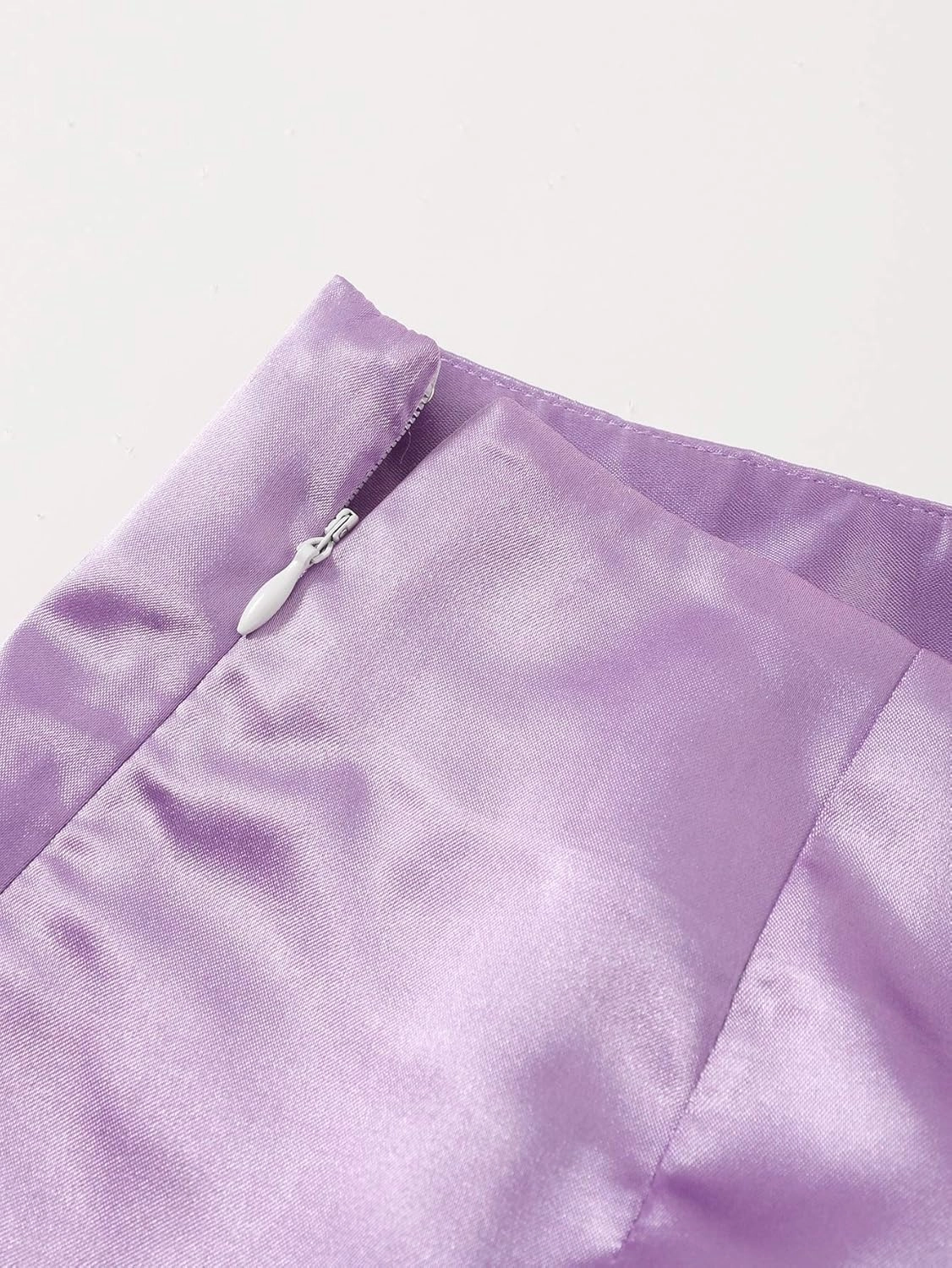 WDIRARA Women's Summer Solid Split Hem Zip Back Mini Workwear Skirt
