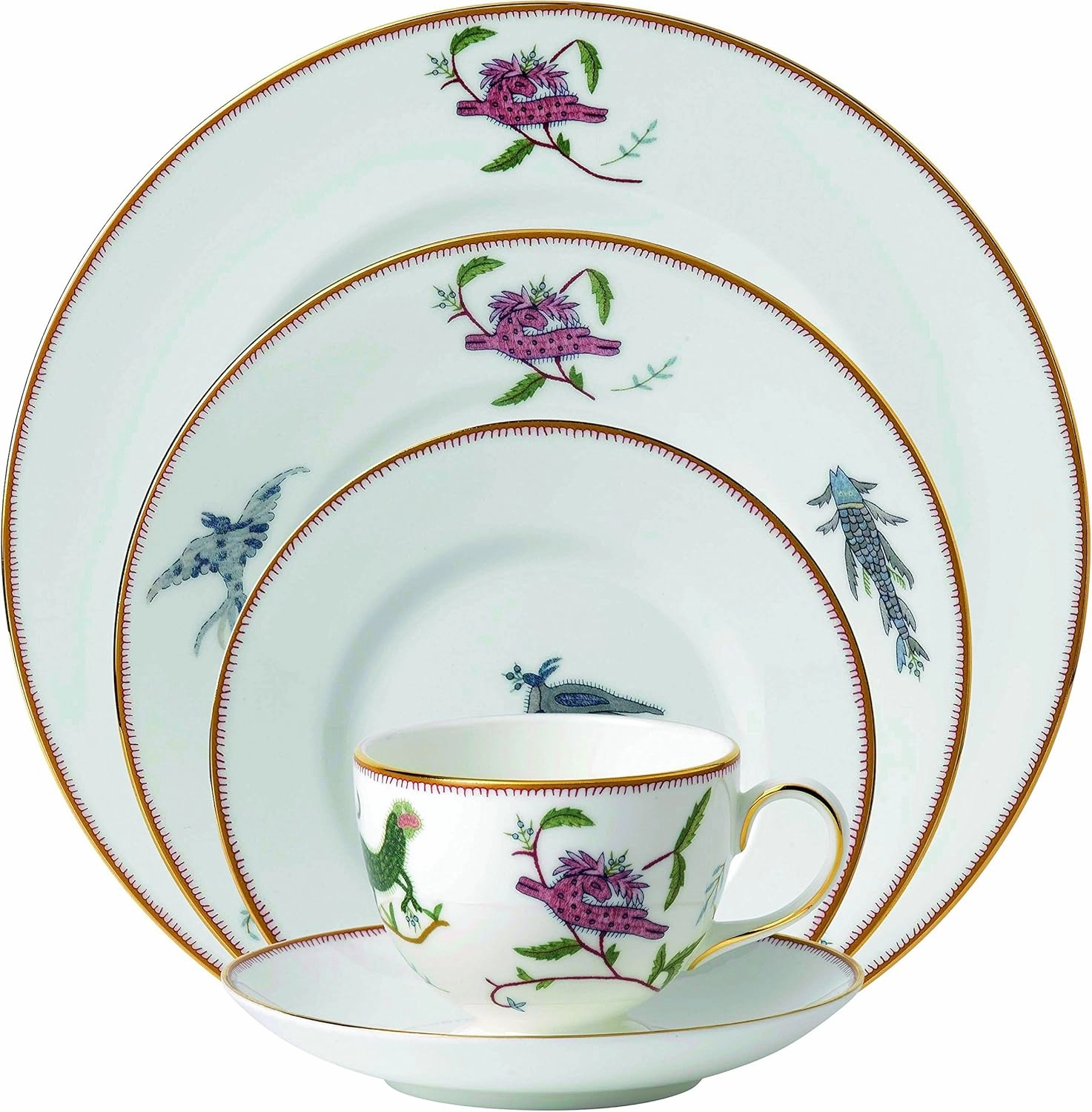 Wedgwood Mythical Creatures 5 Piece Place Setting, White