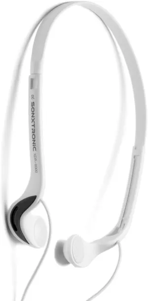 White ICE Xdr-8001 Vertical in Ear Ultralight Sport Running Headband Headphones (mdr-w08l Style White and Silver)