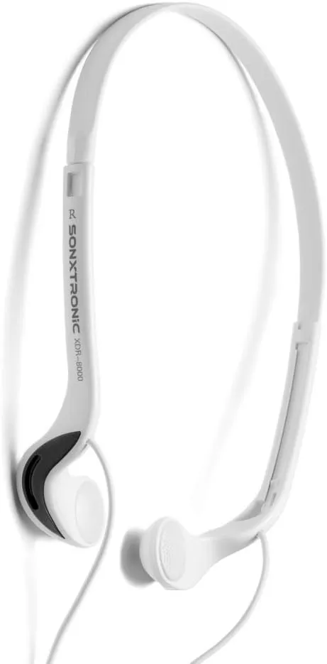 White ICE Xdr-8001 Vertical in Ear Ultralight Sport Running Headband Headphones (mdr-w08l Style White and Silver)