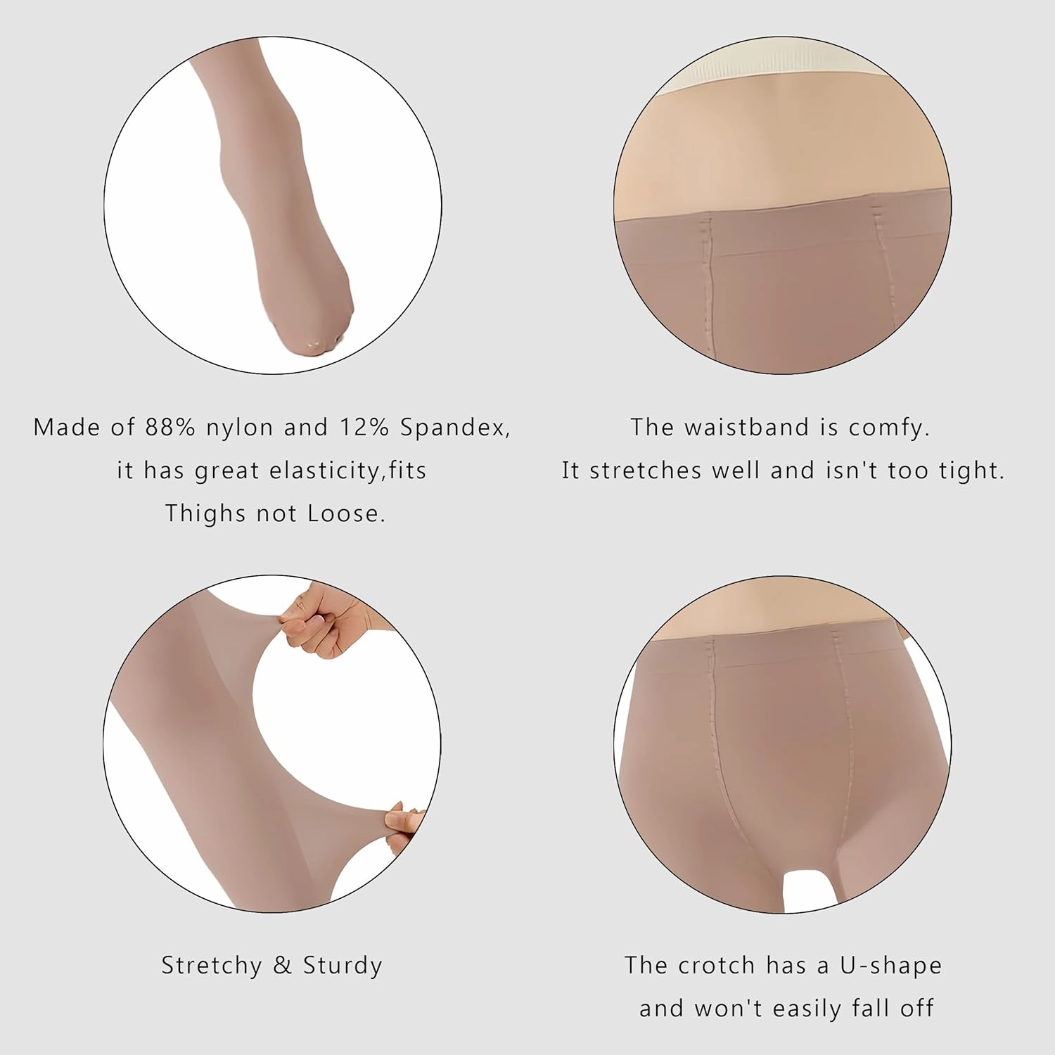 Wildarms 2 Pairs Women's Tights 80D Soft-Touch Opaque Solid Color Stretch Pantyhose Tights for Carnival, Dresses & Daily Wear