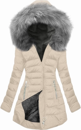 Winter Coats For Women Long Sleeve Warm Jacket Thicken Fleece Lined Winter Jacket with Faux Fur Hood
