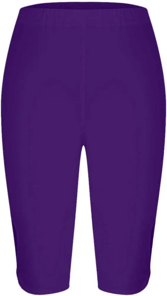 Women Elastic Comfy Yoga Sports Shorts Summer Casual Knee Length Leggings Athletic Workout Biker Shorts