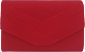 Women Evening Bags Suede Envelope Flap Clutch Purses Handbag with Detachable Chain for Wedding Party Prom