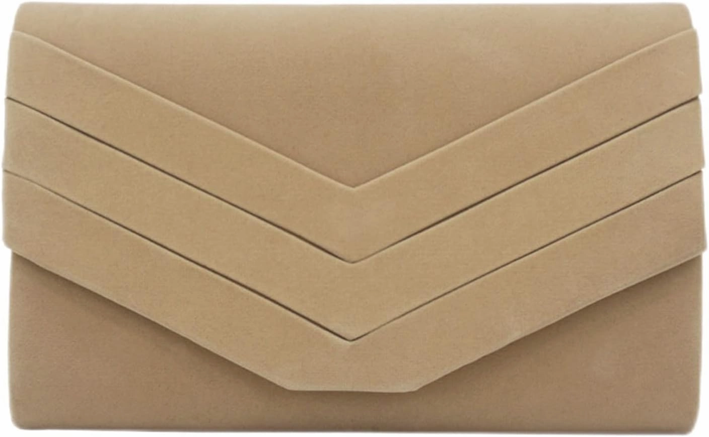 Women Evening Bags Suede Envelope Flap Clutch Purses Handbag with Detachable Chain for Wedding Party Prom